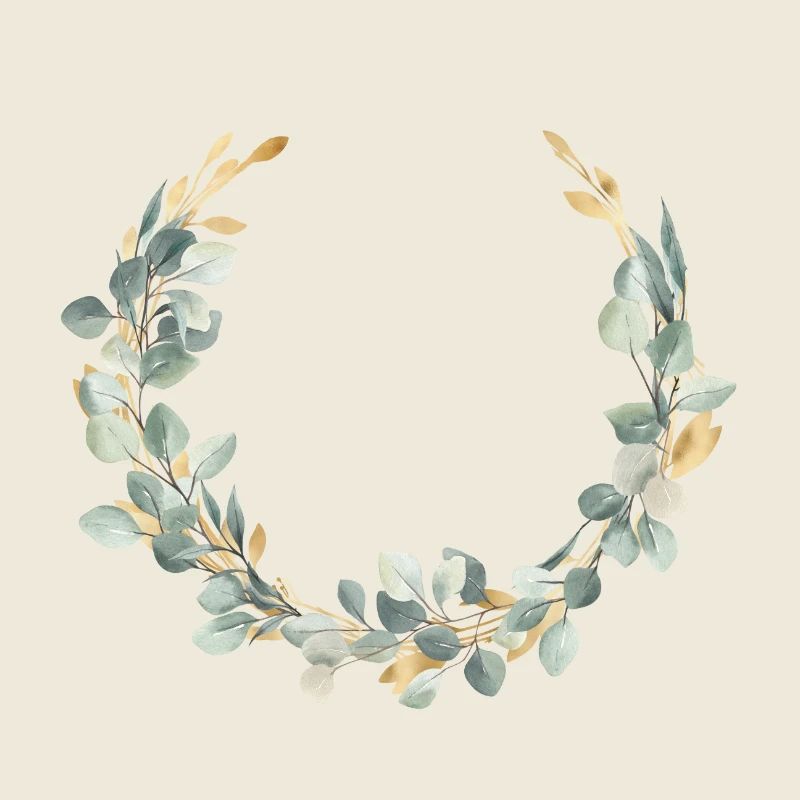 Euaclyptus, gold customizable