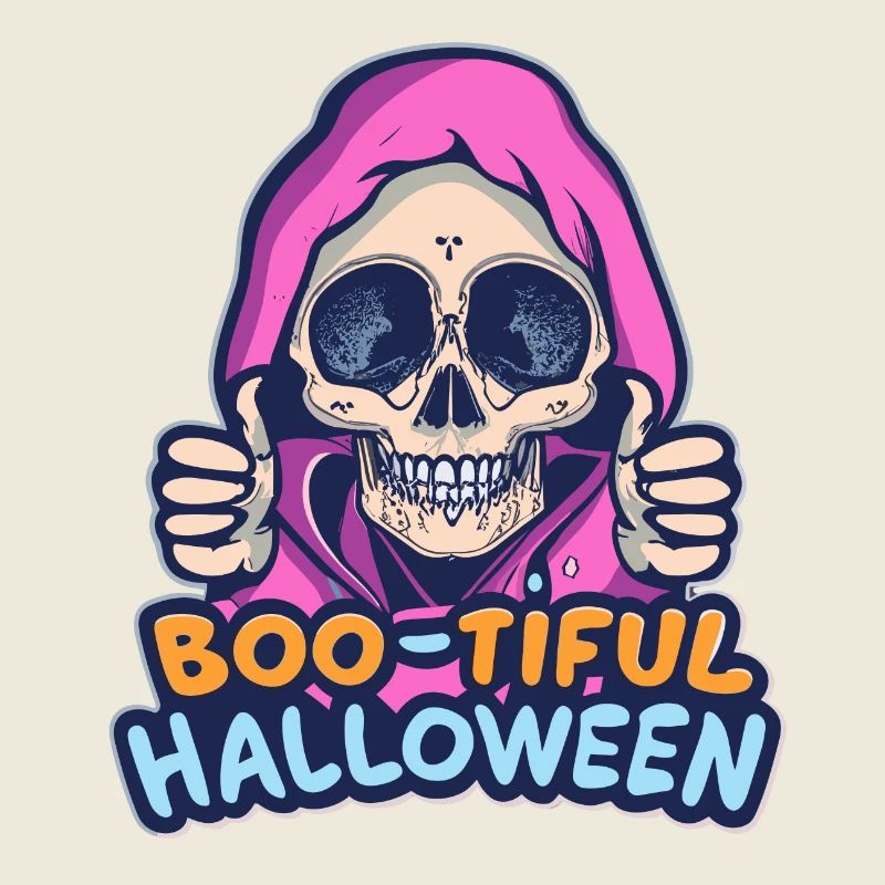 Glücklicher Totenkopf mit pinkem Kapuzenpullover