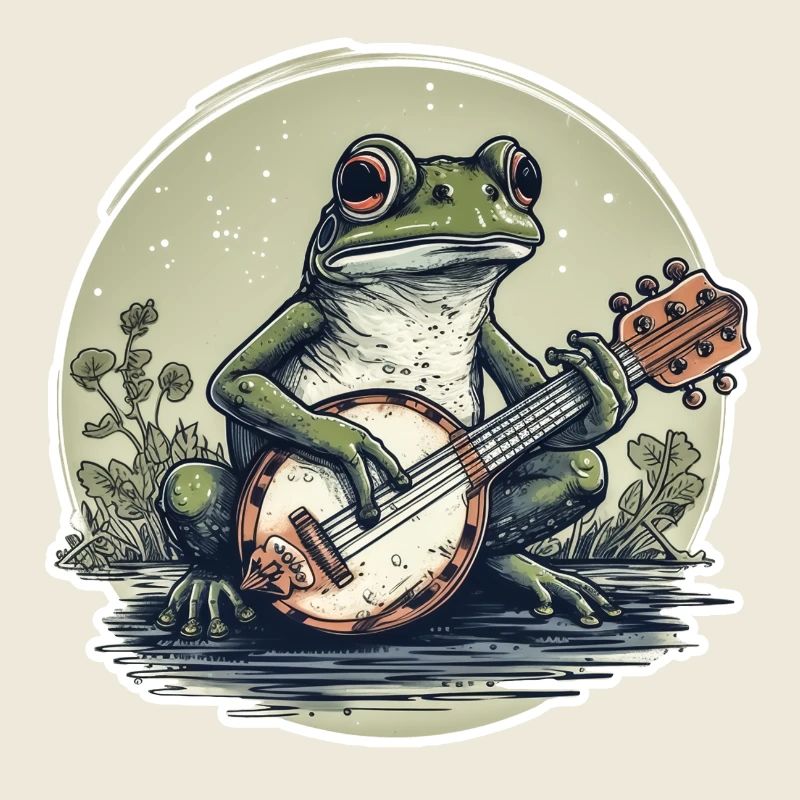 Banjo Frog Vintage Comic