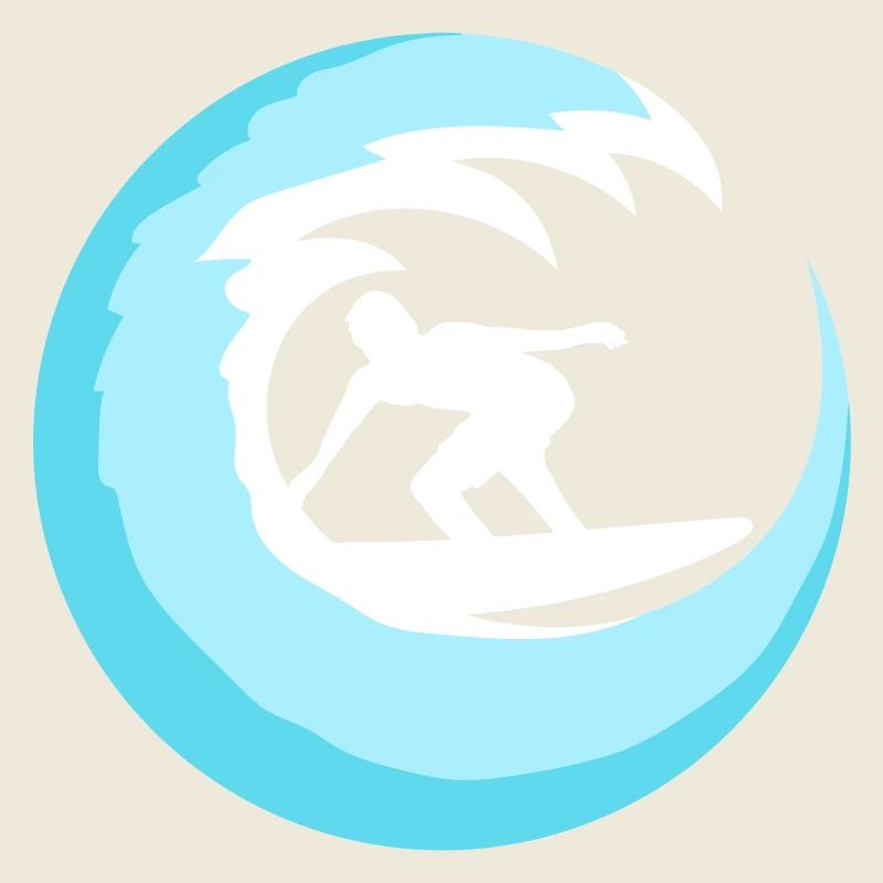 Surfer Surfbrett Runde Blaue Kreis Welle Surfen