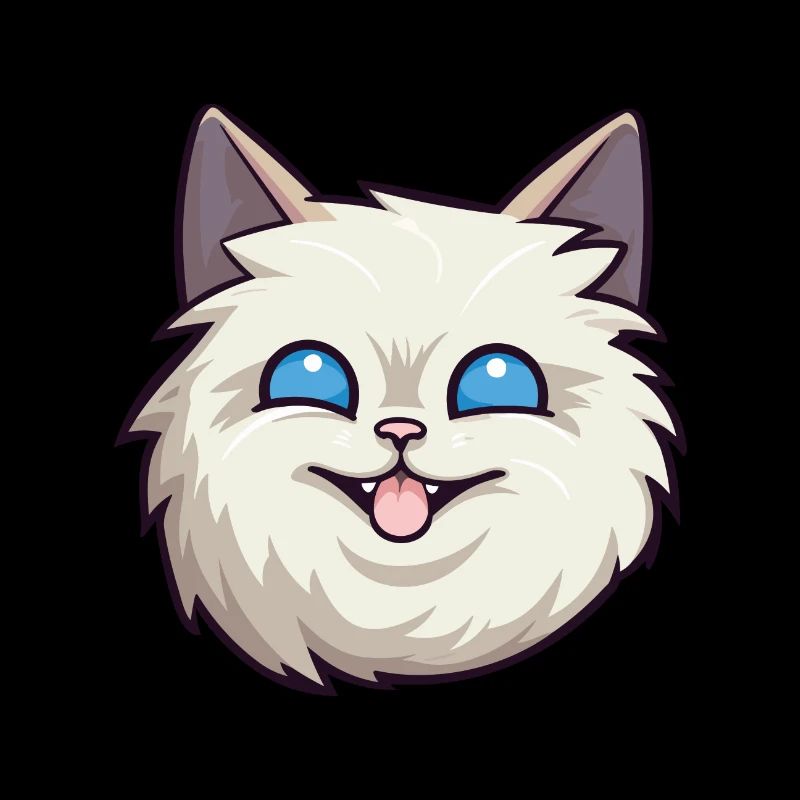 Illustration d’aquarelle de dessin animé de chat de Birmanie
