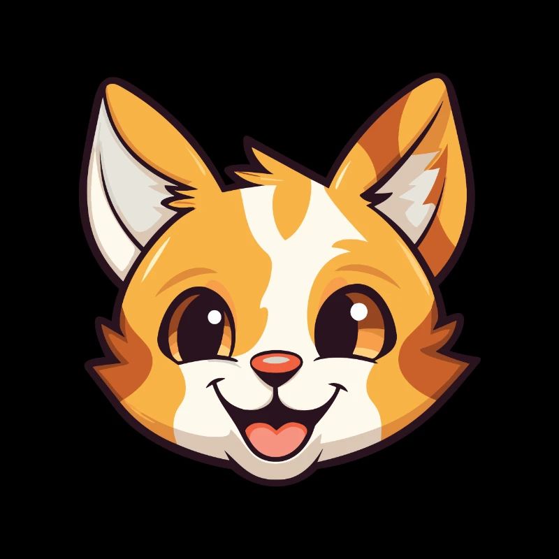 Pixie Bob Cat Cartoon Watercolor Illustration