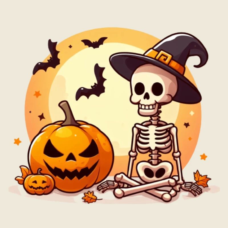 Halloween Skeleton Landscape