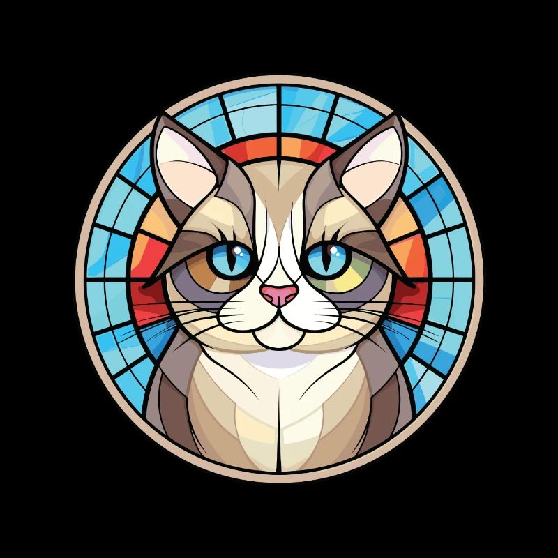 Illustration à l’aquarelle colorée de race de chat de Birmanie