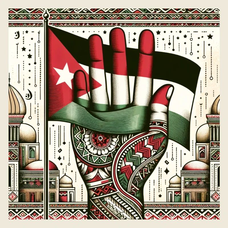 la main agitant le drapeau palestinien