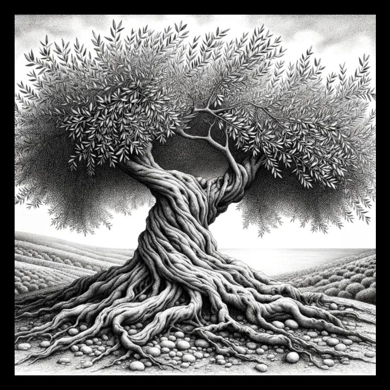 Dessin d’un olivier