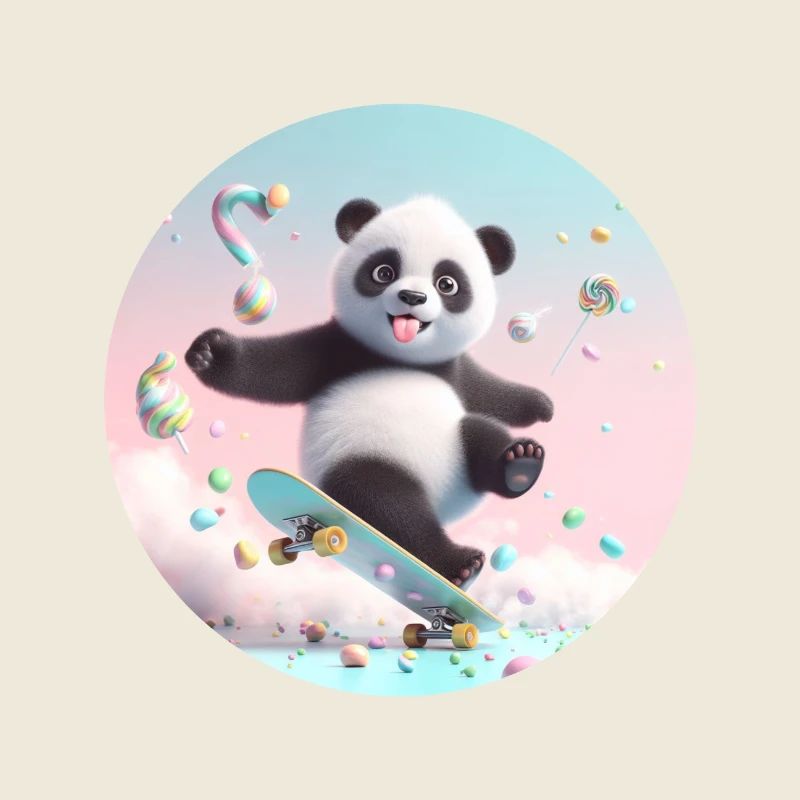 Bébé Panda à Skateboard