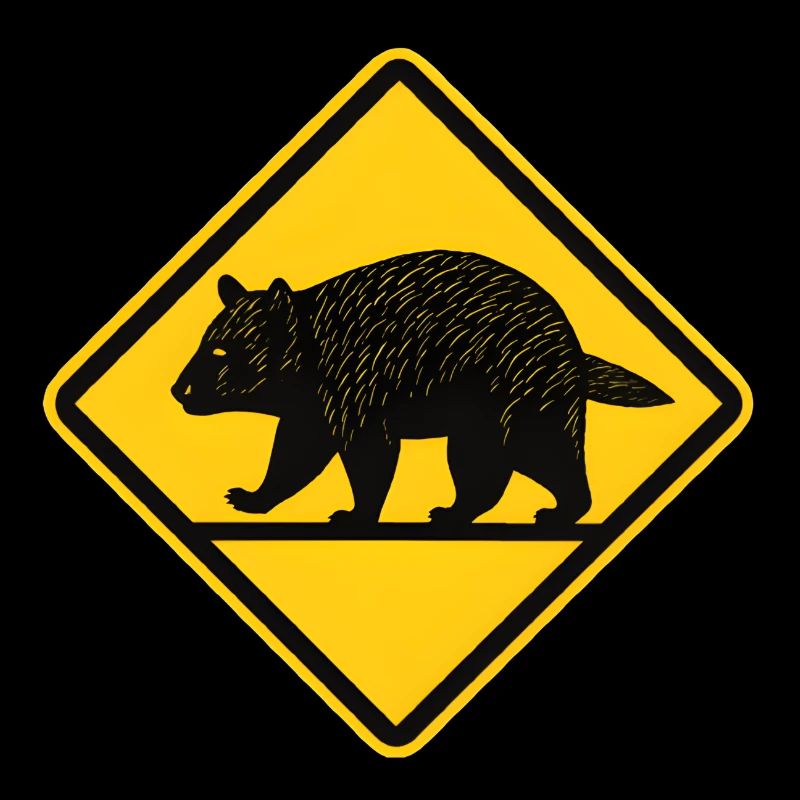 Wombat Roadsign Australia