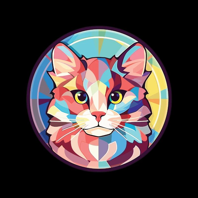 Illustration d’aquarelle colorée American Curl Cat