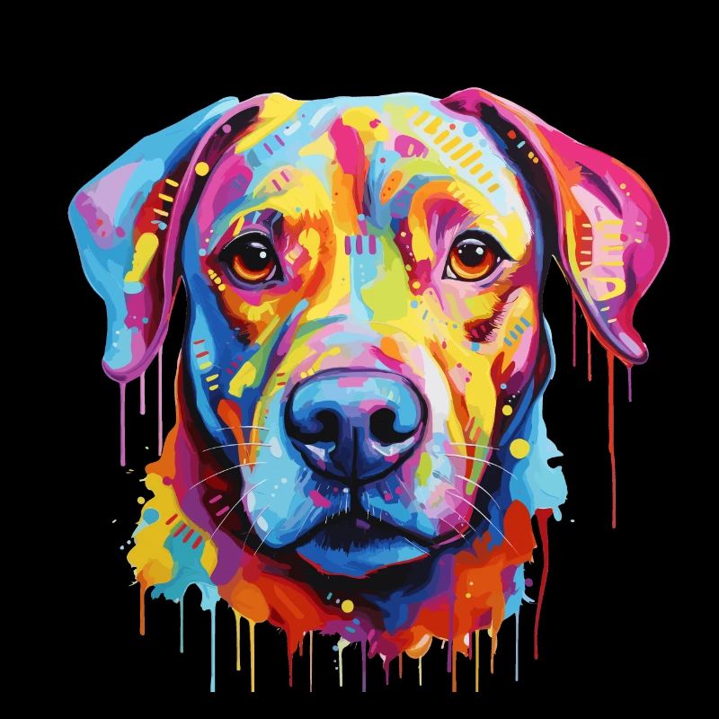 Le chien coloré