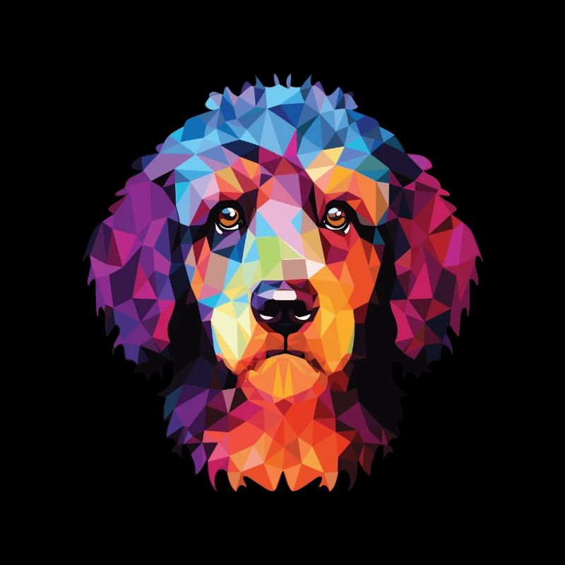 Barbet Hunderasse bunte Aquarell-Illustration