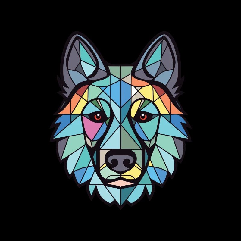 Schwarzes norwegischer Elchhund Hunderasse Aquarell