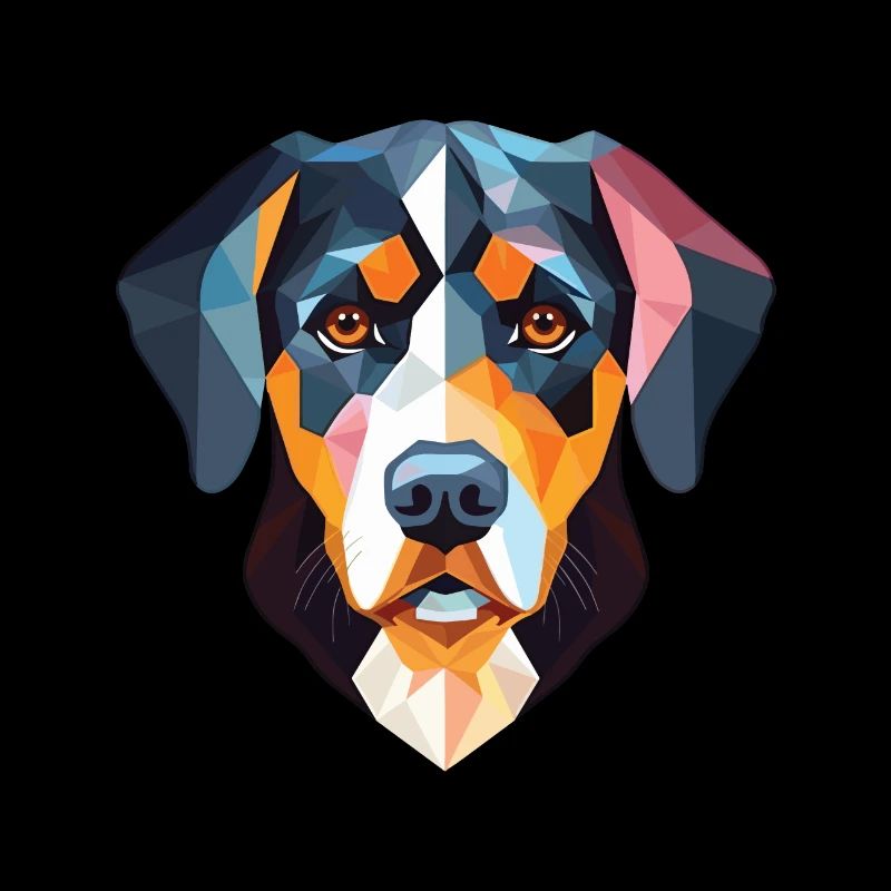 Entlebucher Sennenhund Rasse Buntes Aquarell