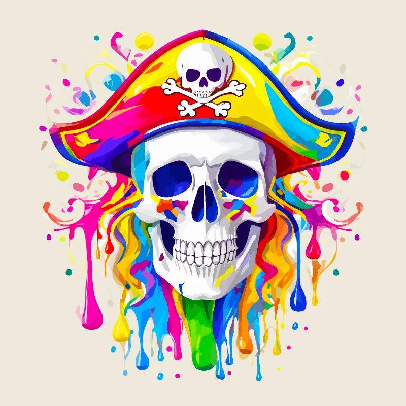 Farbenfroher Piratenschädel