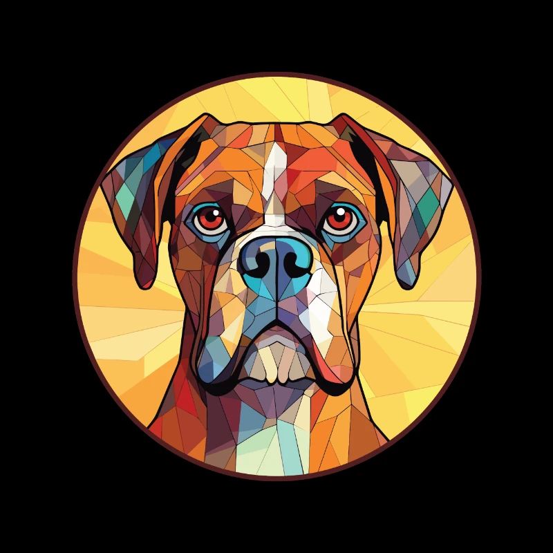 Boxer chien race coloré aquarelle Illustration