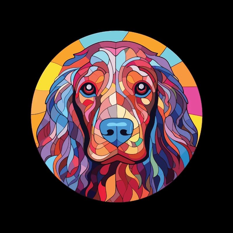 Illustration à l’aquarelle de race de chien d’eau frison