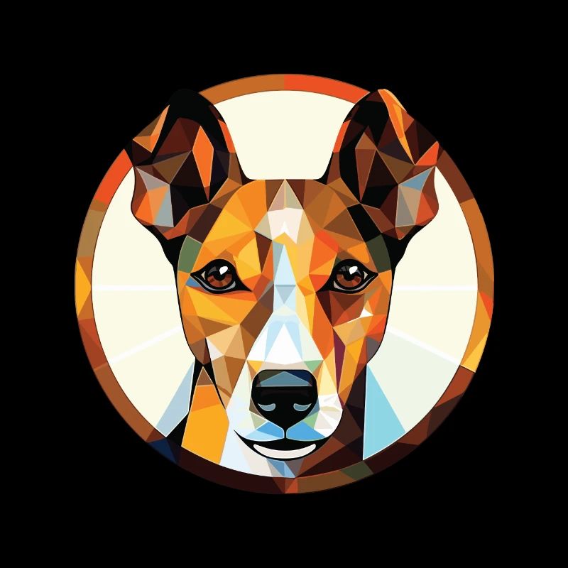 Glatte Foxterrier-Hunderasse buntes Aquarell