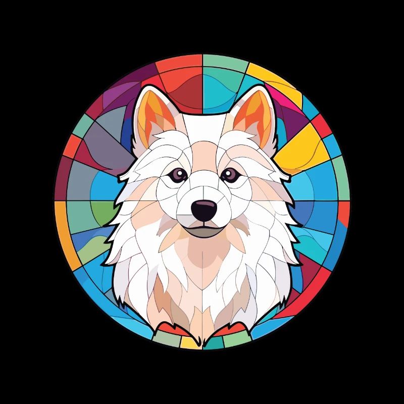 Illustration à l’aquarelle de race de chien Spitz japonais