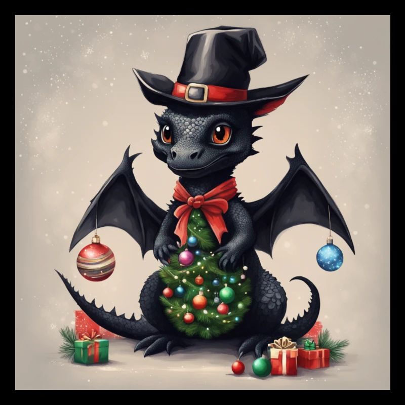 Schwarzer Weihnachtsdrachen