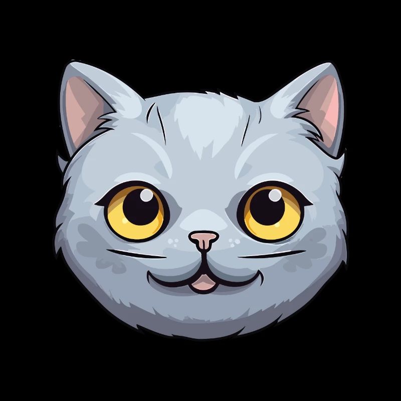 Britische Silberkatze Karikatur Aquarell Illustration