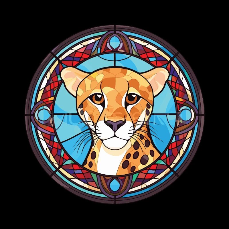 Guépard, coloré, aquarelle, animal, illustration