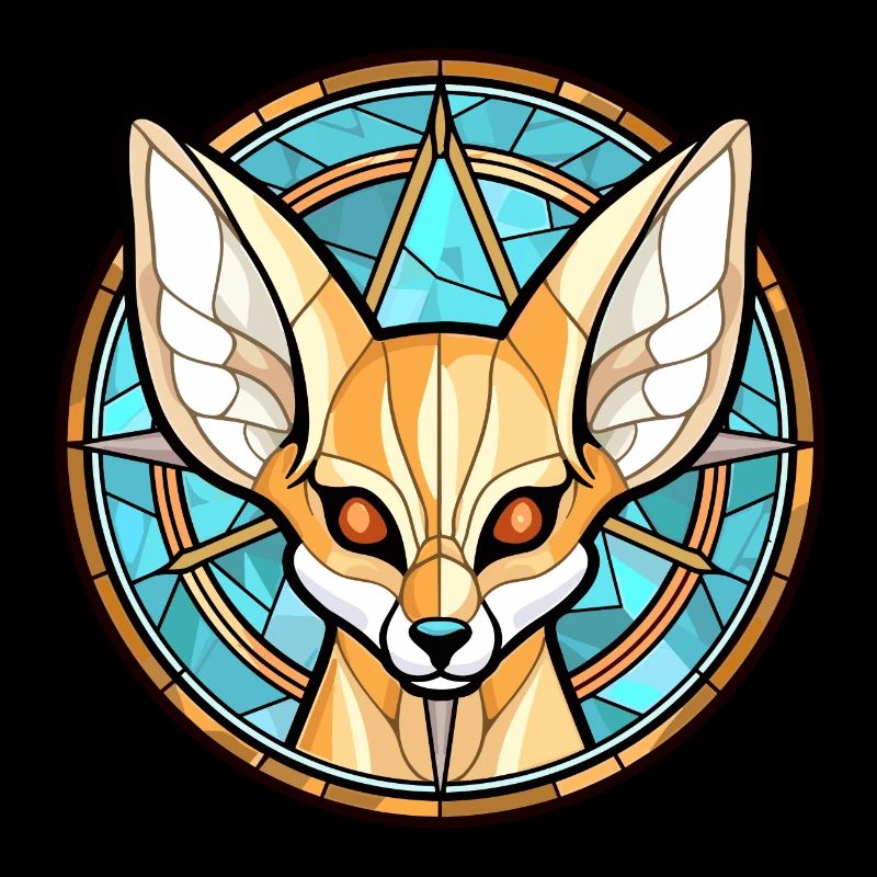 Illustration animale aquarelle colorée de renard Fennec