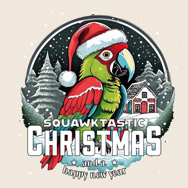 Perroquet de Noël - Noël squawktastic