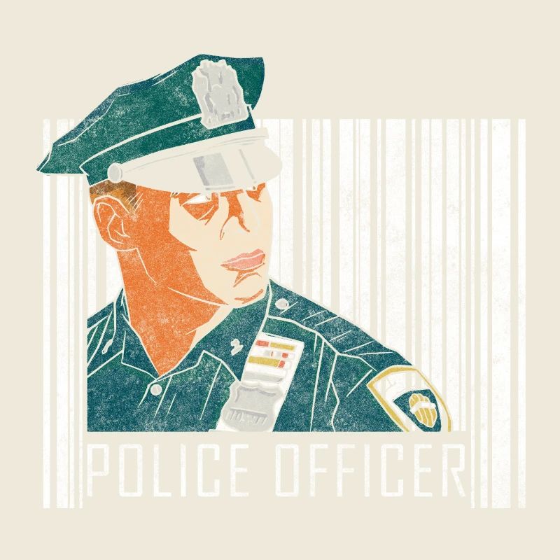 Policeman Blue Light Crime Scene Chase