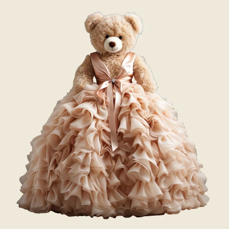 Teddybär im Brautkleid