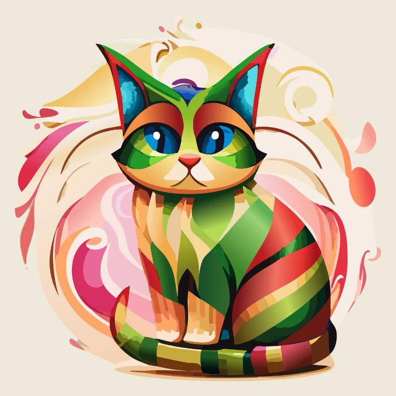 Color Burst Cat