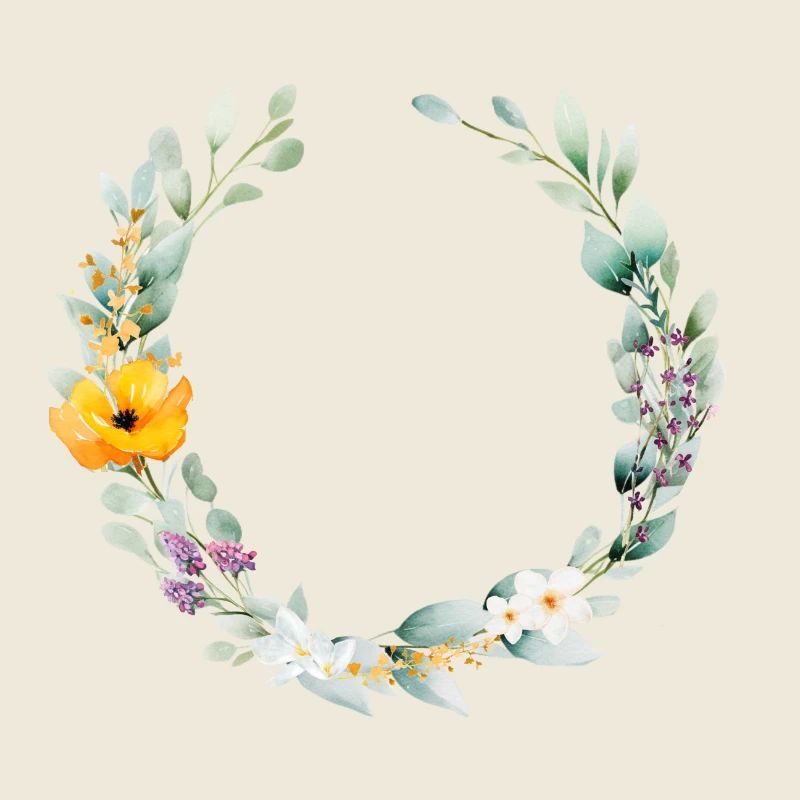 Eucalyptus, couronne florale, personnalisable