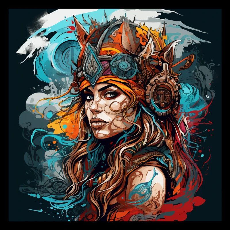Wikinger Schildmaid im Kunst Design, Wikinger Fans