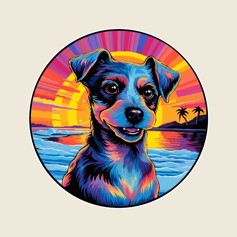Blauer Paul Terrier Hund Rasse Buntes Karikatur Wasser