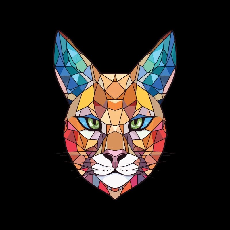 Caracal aquarelle colorée illustration animale