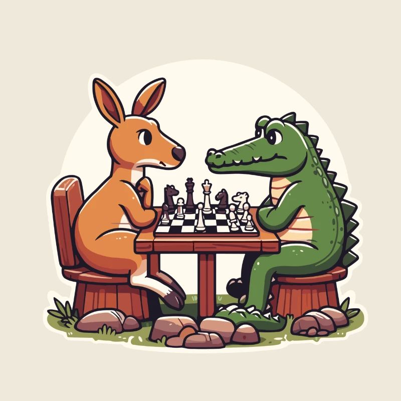 Känguru vs. Krokodil: Ein lustiges Schachdesign