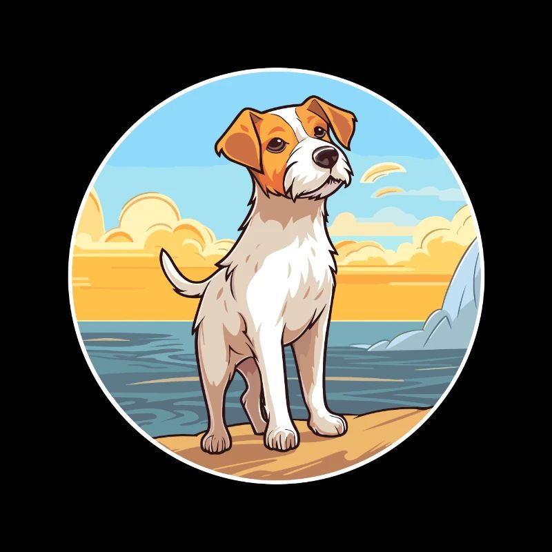 Parson Russell Terrier Hunderasse Cartoon Kawaii
