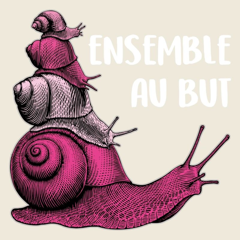 ensemble vers le but quatre escargots et proverbe
