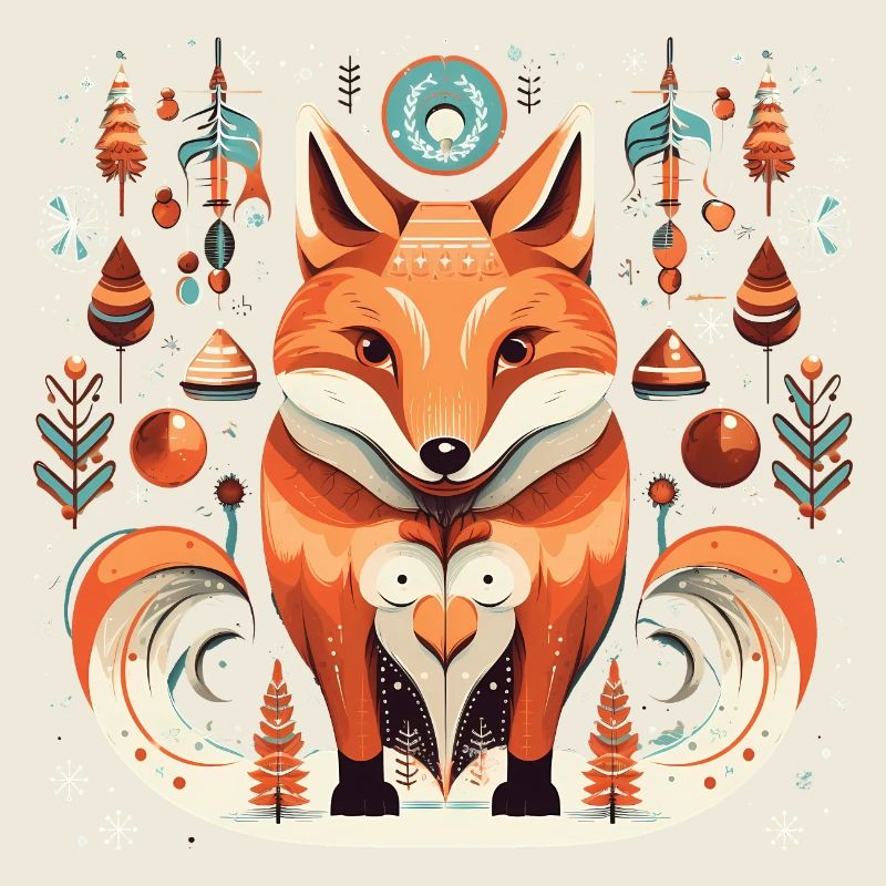Fox With Autumn elements, Love Foxes