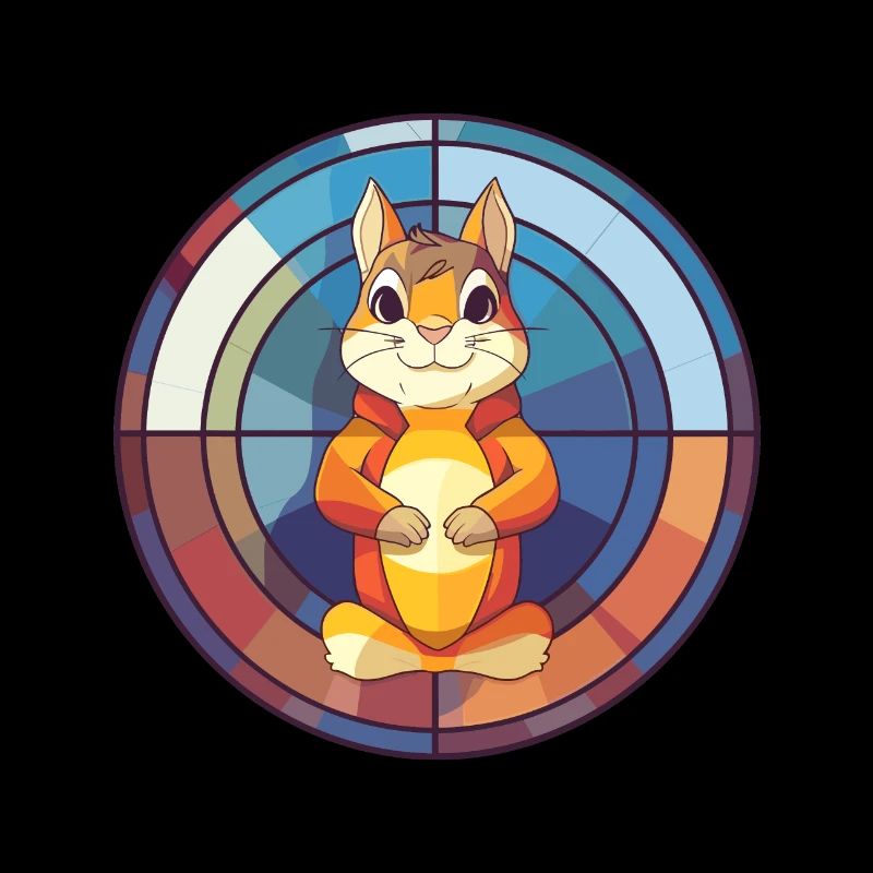 Chipmunk Buntglas Bunte Karikatur Kawaii Ani