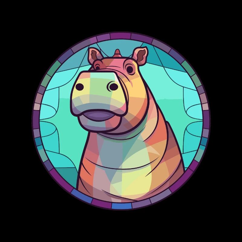 Nilpferd Bunte Karikatur Kawaii Tier