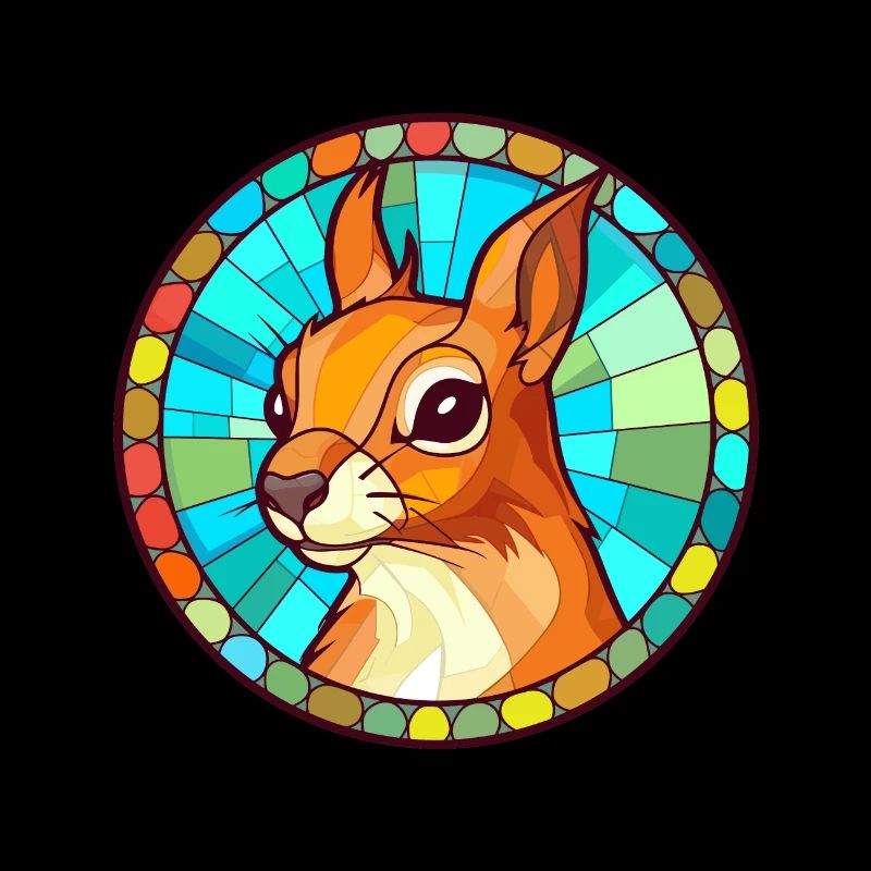 Eichhörnchen Buntes Glas Bunte Karikatur Kawaii Ani