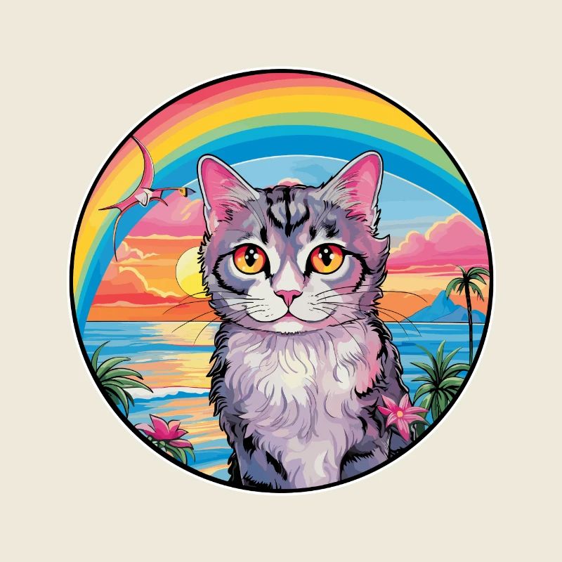 Selkirk Rex race de chat aquarelle dessin animé Kawaii