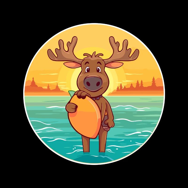 orignal drôle dessin animé kawaii plage illustration