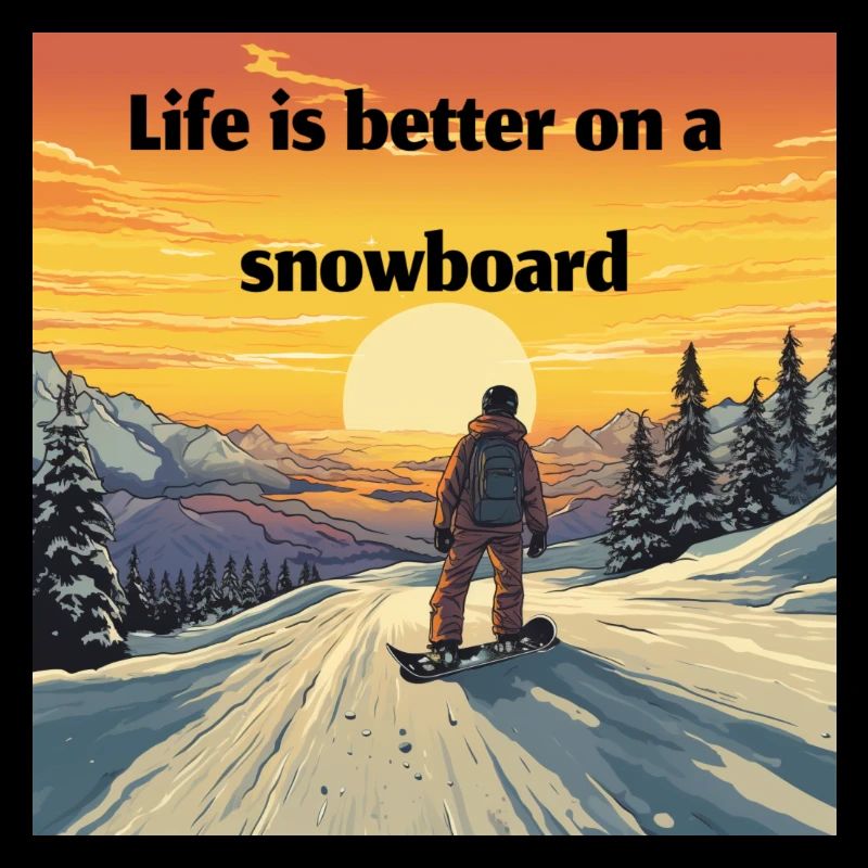 Snowboard Loving Retro Sunset Style