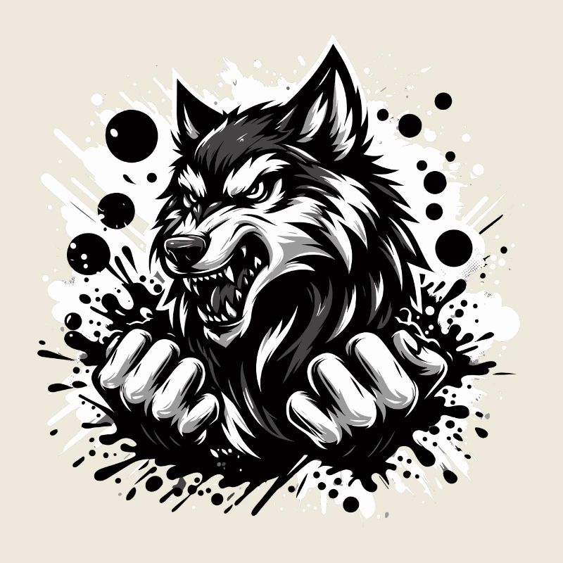 Wolf black and white