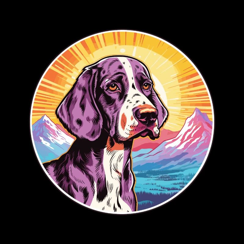 Auvergne Pointer chien race Cartoon Kawaii Watercol
