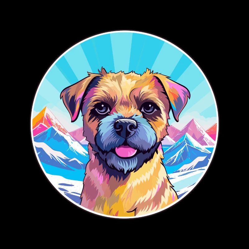 Border Terrier Hunderasse Cartoon Kawaii Aquarell