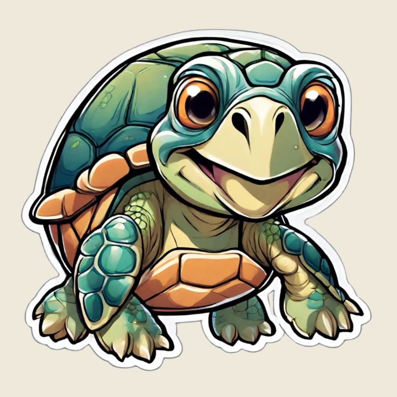 Fröhliche junge Landschildkröte