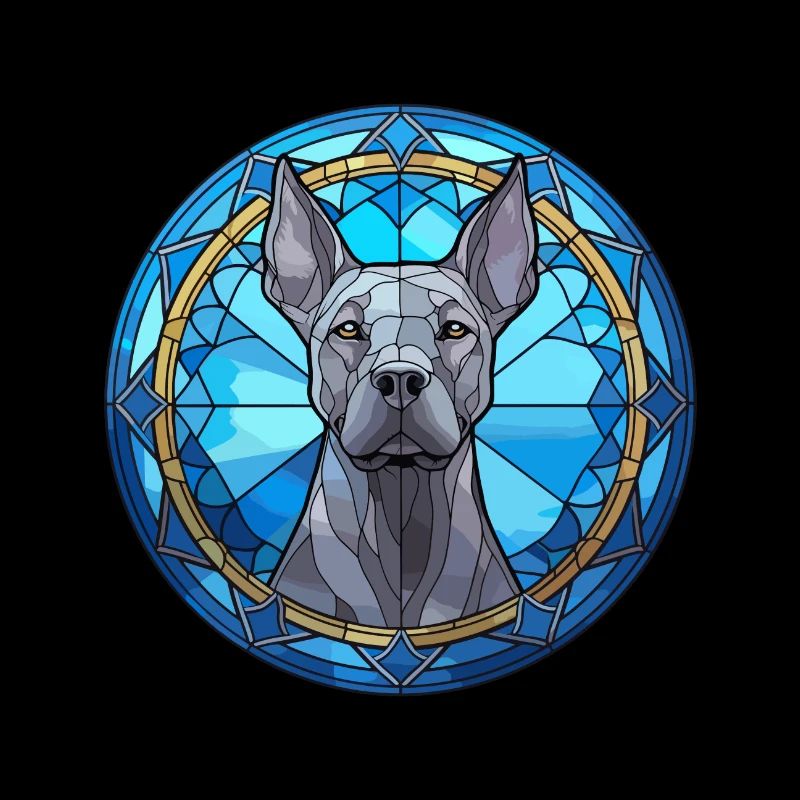 Bleu Thai Ridgeback chien race vitrail Colorf