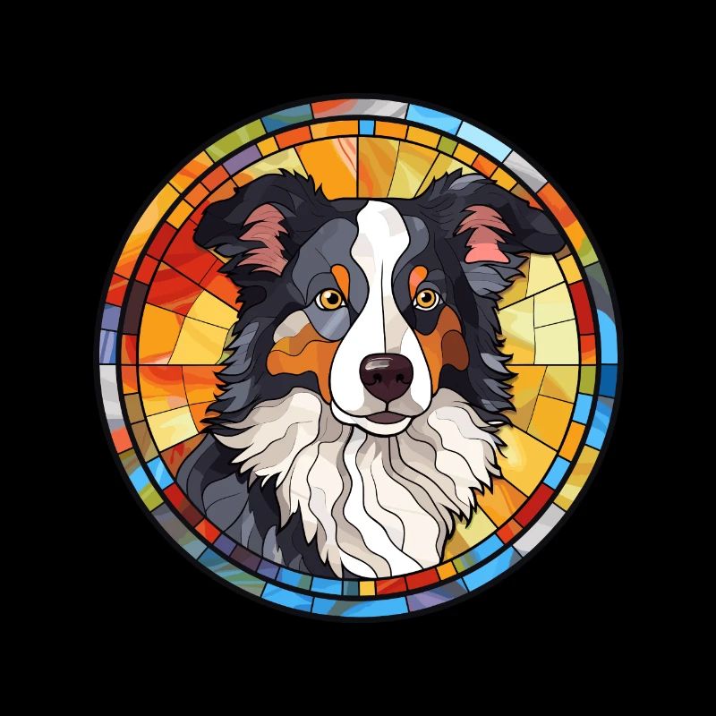 Border Collie Hunderasse Buntes Glas Wat